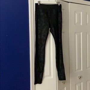 Athleta Barre Stirrup tights midnight garden